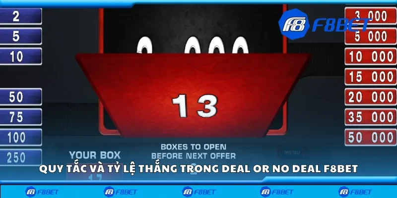 Khám phá quy tắc và tỷ lệ thắng trong deal or no deal F8bet